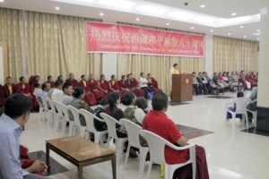 Shugden monks prataking the celebration of the 60th Anniversary of the "Peaceful Liberation of Tibet" www.TibetInfoNet.net