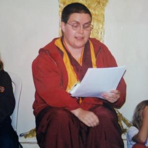 Andrea Ballance as a nun in the NKT.